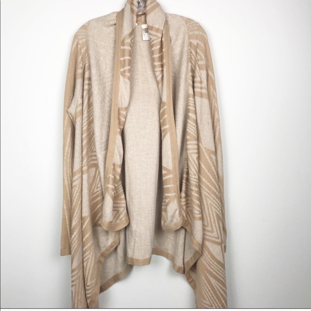 Anthropologie Moth Tan Drape Cardigan Oversized S